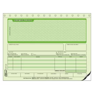 BLOCK POLIZA CHEQUE C/CARB 1011CI 1/2 OFICIO PRI