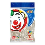 GLOBO METALICO PERLA BOLSA C/50 # 9 BLANCO PAYASO