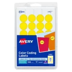 ETIQUETA REDONDA 3/4" 2104 AMARILLO C/1008 AVERY