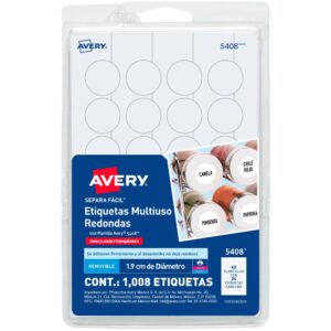 ETIQUETA REDONDA 3/4" 5408 BLANCO C/1008 AVERY