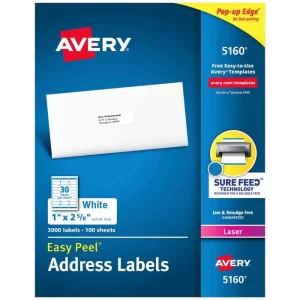 ETIQUETA LASER BCO 5160 1 X 2 5/8" C/3000 AVERY