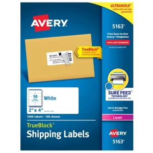 ETIQUETA LASER BCO 5163 2 X 4" C/1000 AVERY