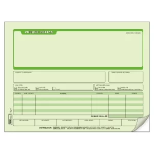 BLOCK POLIZA CHEQUE DUP 1011 1/2 OFI C/3 PRINTAFORM