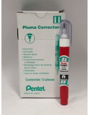 PLUMA CORRECTORA 7ML ZL63-W PENTEL CAJA/12