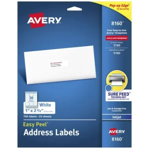 ETIQUETA INKJET BCO 8160 1 X 2 5/8" C/750 AVERY