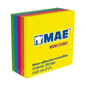 BLOCK NOTAS MINI 21203 2X2 NEON C/250HS MAE