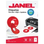 ETIQUETA LAS/INK BCO J5931 P/CD-DVD 25H/50 JANEL