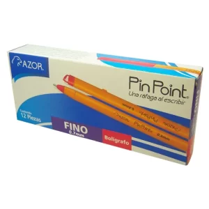 BOLIGRAFO PIN POINT P/F 0.7MM ROJO C/12 6820RO AZOR