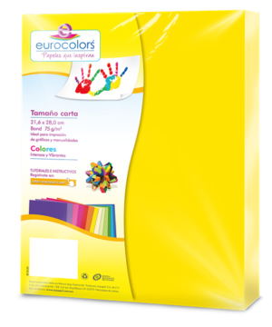 PAPEL BOND CTA C/100 EC0079 AMARILLO NEON EUROCOLORS