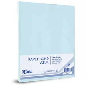 PAPEL BOND CARTA AZUL PASTEL C/100 ROYAL