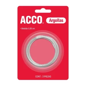 ARGOLLA METALICA 5.08 CM 2'' C/3 ACCO