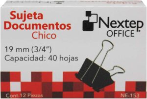 SUJETA DOCUMENTOS NE-153 C/12 19MM CHICO NEXTEP