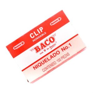 CLIP STANDAR C/100 1 NIQUELADO BACO