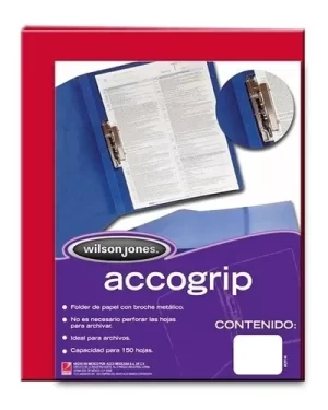 CARPETA ACCOGRIP P0961 CARTA ROJO C/4 ACCO