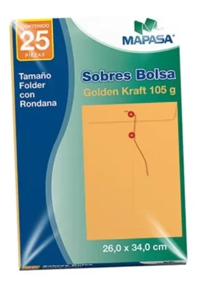 SOBRE BOL GOLD C/R IA0331 FOLDER C/25 MAPASA