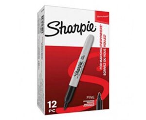 MARCADOR PERM P/F SHARPIE 30001 NEGRO NEWELL CAJA/12