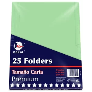 FOLDER CARTA VERDE C/25 NASSA